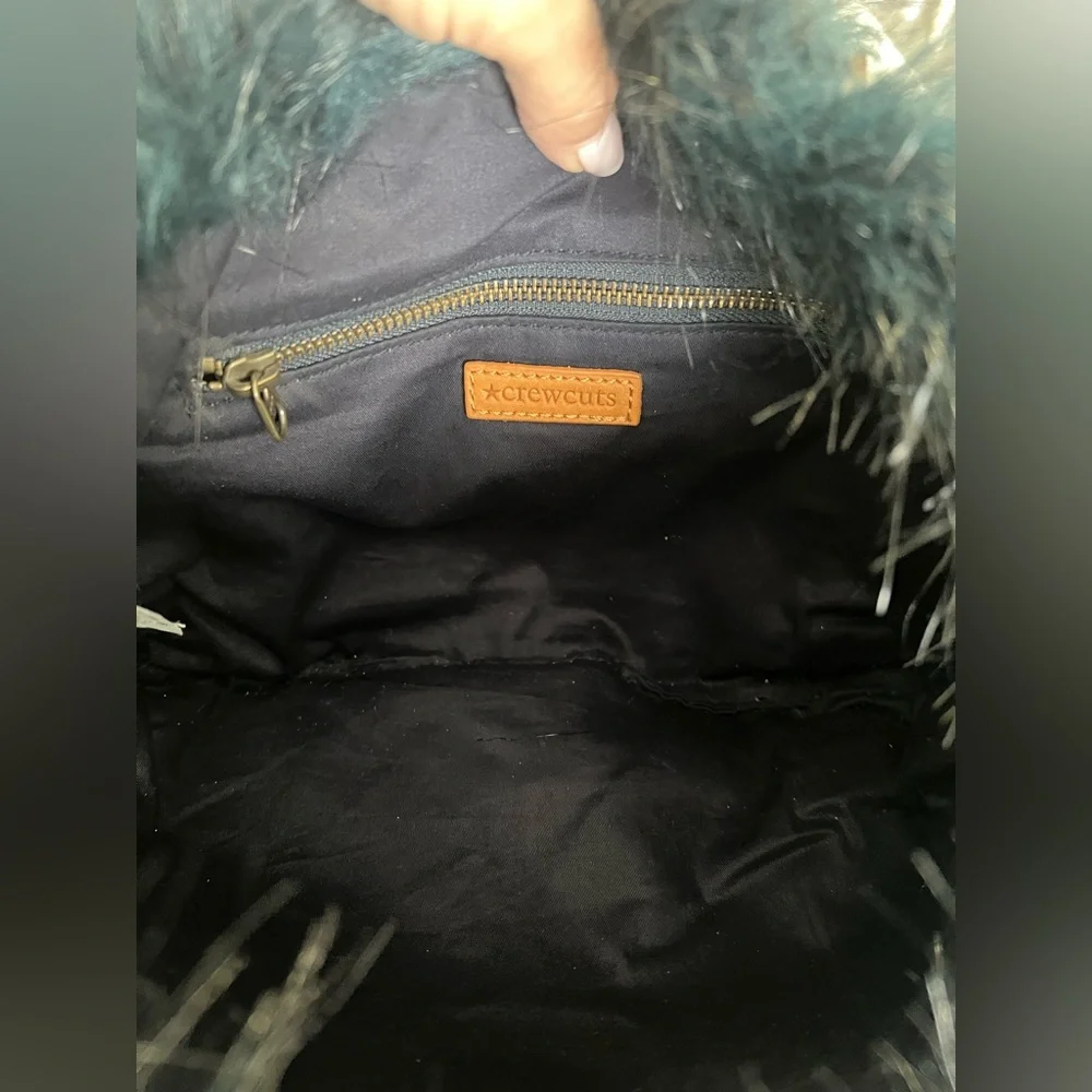 CrewCuts | Girls Teal Green | Monster Furry Shoulder Bag Tote | J. Crew
